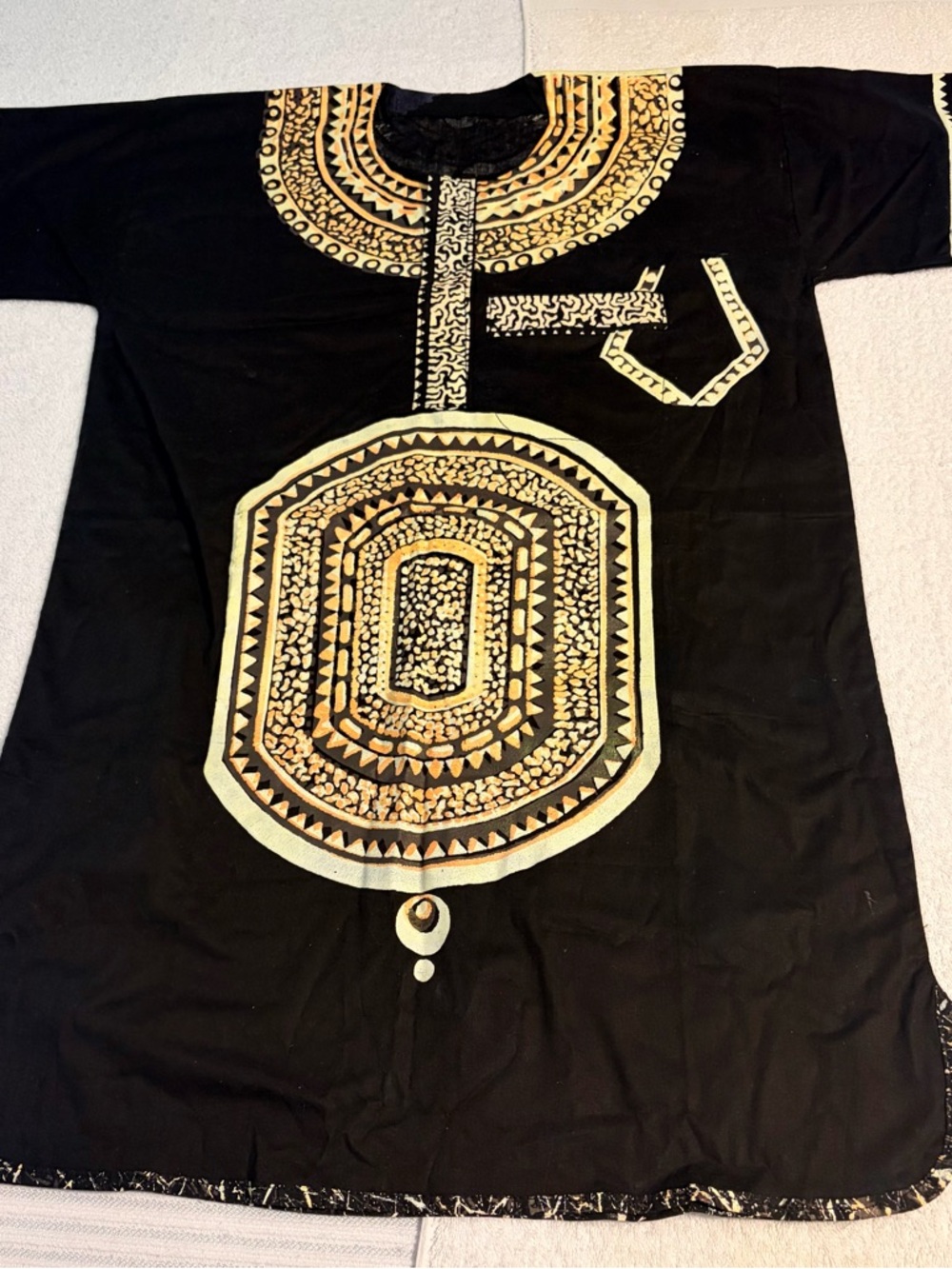 African Black & Gold Short Sleeve Men's Dashiki Tee